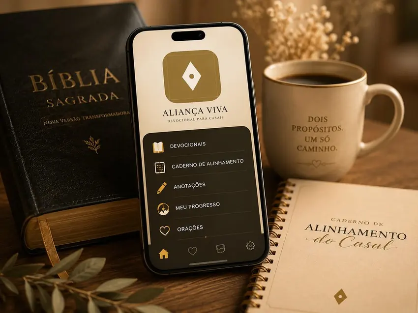 App Aliança Viva aberto no celular